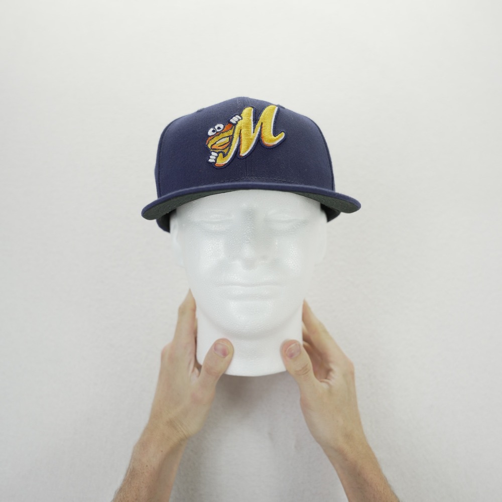 New Era 59FIFTY Montgomery Biscuits MiLB Fitted Hat Navy Blue Size 7 3/8